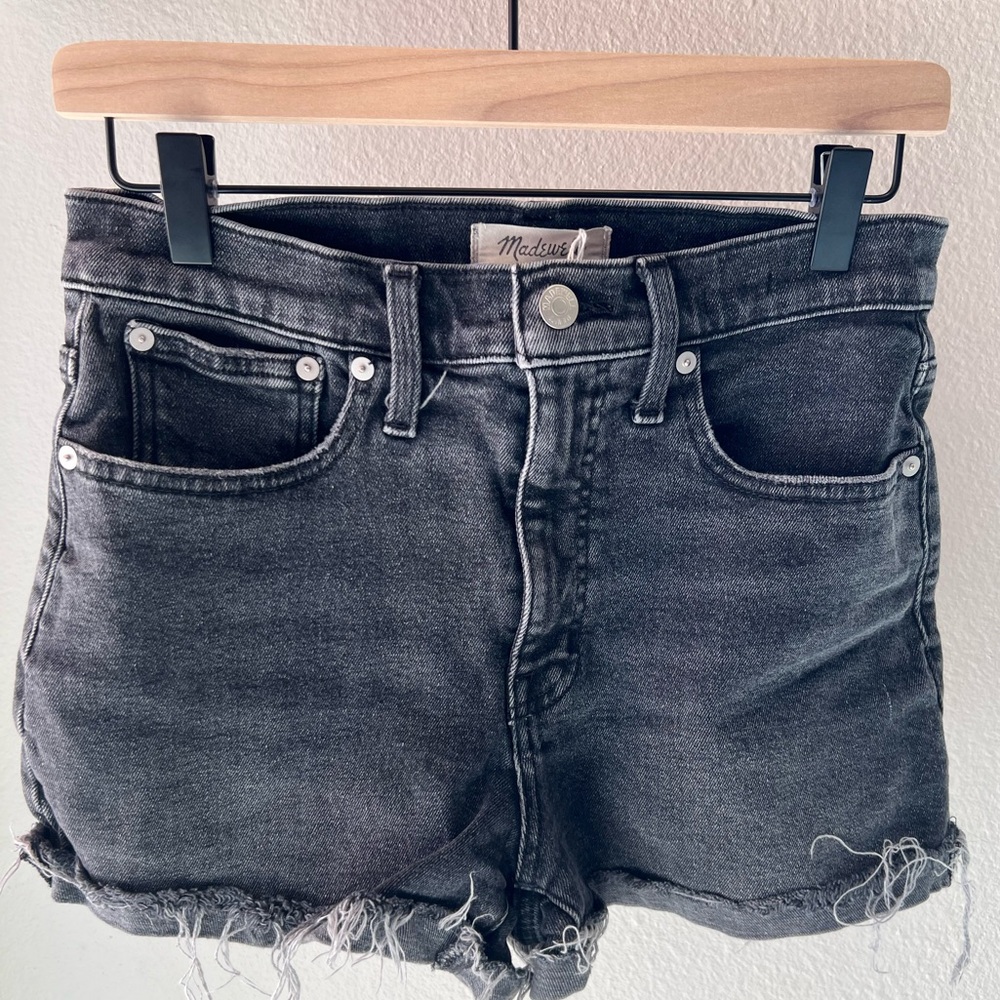 Madewell Faded Black Denim Shorts